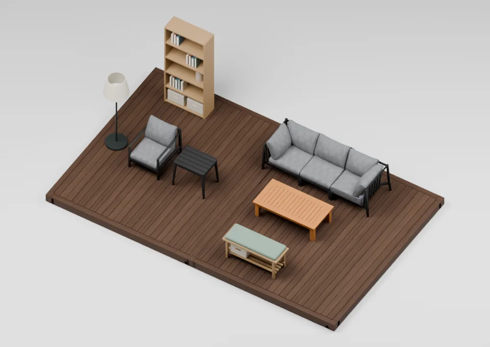 Just one more chapter: furniture arrangement on a 12 by 20 foot deck