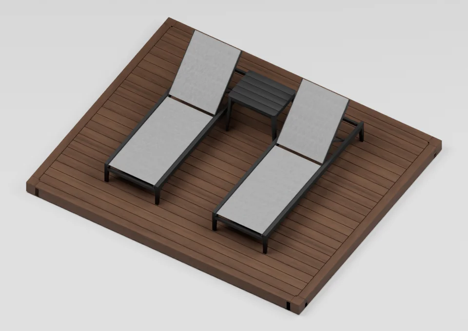 A slower afternoon: furniture arrangement on a 12 by 10 foot deck